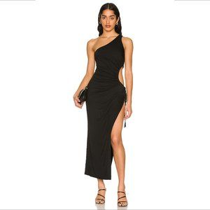 SNDYS Pamela maxi dress knit black side keyhole slit stretch new X-Small XS 2